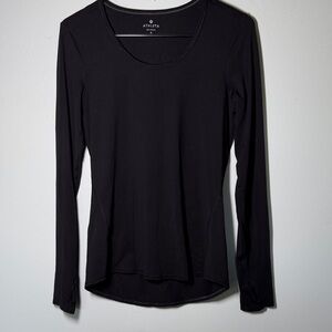 Athleta Black Long Sleeve Scoop Neck Performance Top